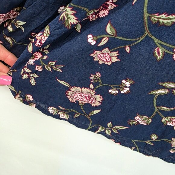 Faded Glory Womens Blue Floral Tunic Blouse W/Cross Back Detail Size 2XL XXL - Picture 12 of 15